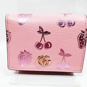 Authentic Gucci Wallet Pink Leather mn422-011226